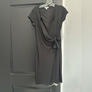 New York & Company Black Midi Dress with Knot